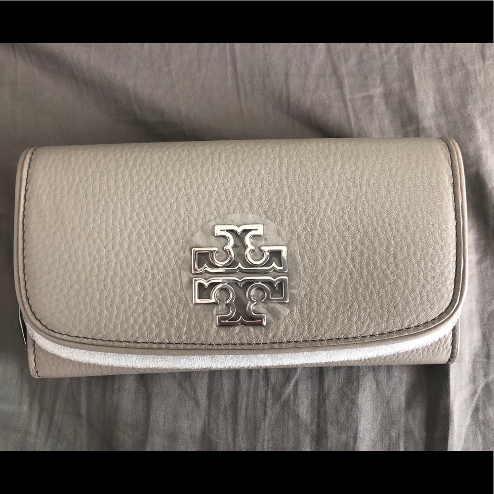 Tory Burch Gray Leather Wallet